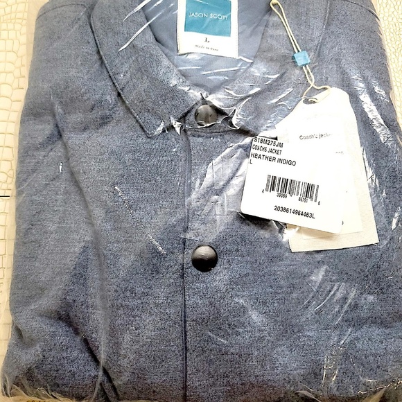 BRAND NEW JASON SCOTT COACH'S BUTTON DOWN JACKET SHIRT-GRAY - Picture 4 of 7